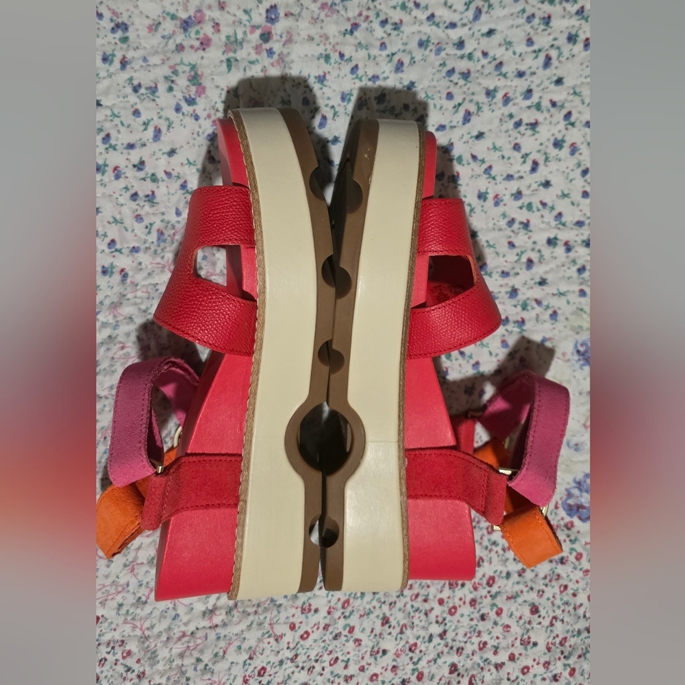 Sorel Leather Sandals with Pink and Orange Straps - Picture 5 of 12